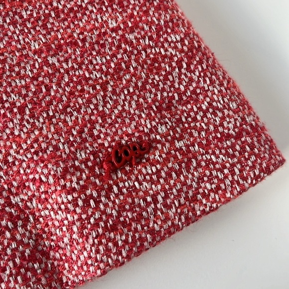 Cop.Copine Publier A-Line Red Pink Mini Skirt Linen Blend Tweed Sz 38 (M) - Picture 3 of 16